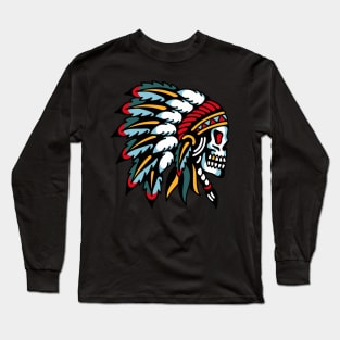 Native american skull Long Sleeve T-Shirt